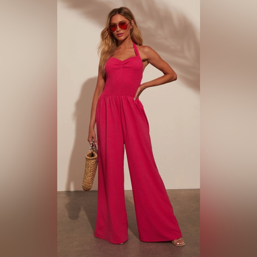 Vici Women’s Dovie Smocked Halter jumpsuit-  perfect for vacation!  Never worn